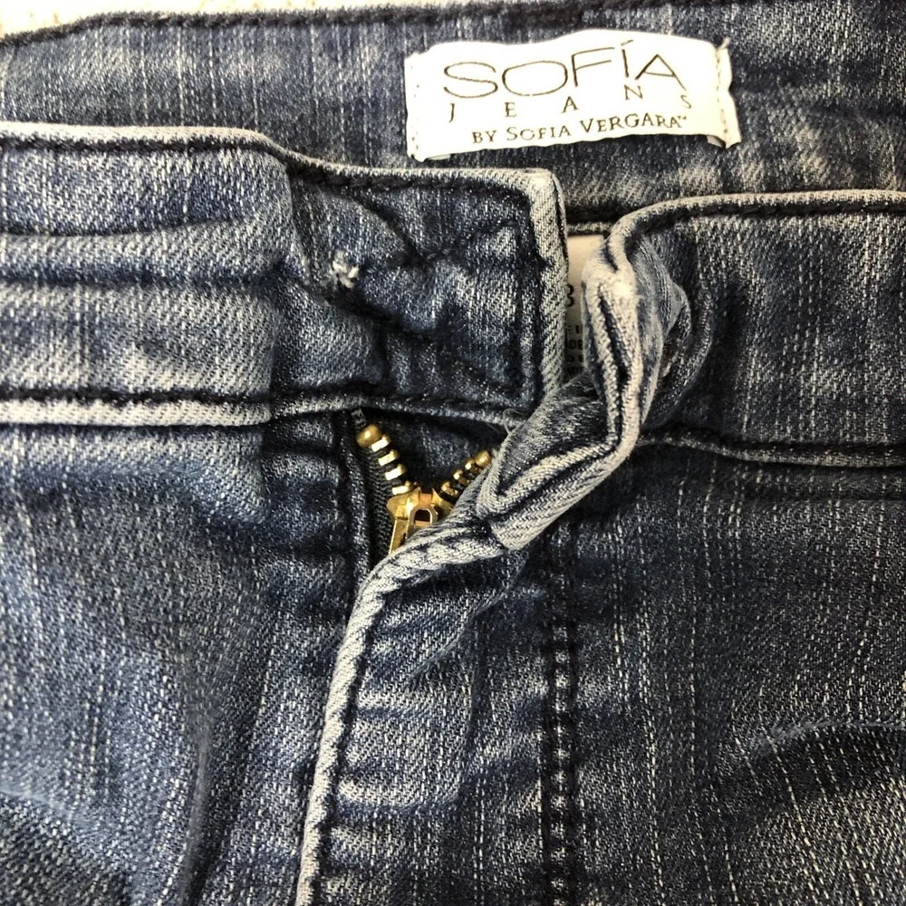 Sofia jeans women's 18 blue denim‎ Melisa flare distressed stretch